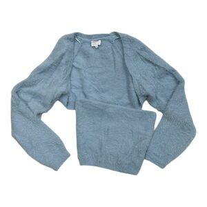 Dee Elly Set Blue Fuzzy Shrug & Tube Top - Size Small